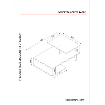 Konferenční stolek CONCETTA 40x90 cm bílá