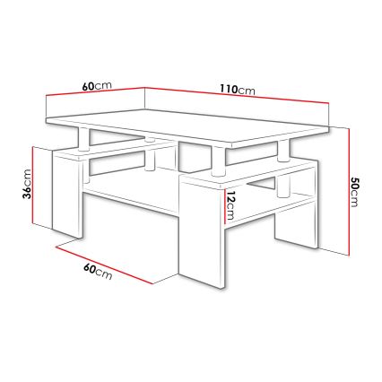 Konferenční stolek CUBE 50x110 cm dub sonoma