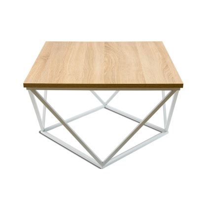 Konferenční stolek CURVED 60x60 cm bílá/béžová