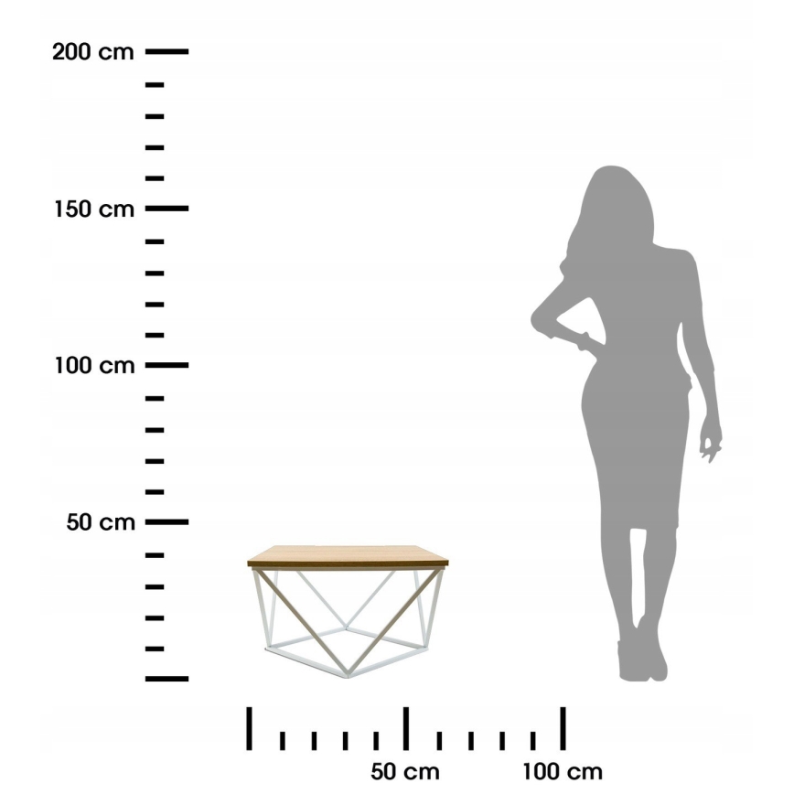 Konferenční stolek CURVED 60x60 cm bílá/béžová