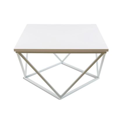 Konferenční stolek CURVED 60x60 cm bílá