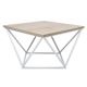 Konferenční stolek CURVED 62x62 cm bílá/hnědá