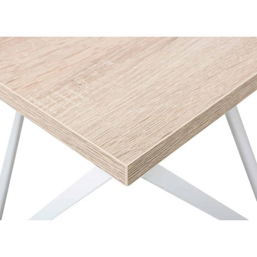 Konferenční stolek CURVED 62x62 cm bílá/hnědá
