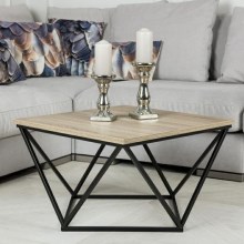Konferenční stolek CURVED 62x62 cm černá/hnědá