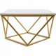 Konferenční stolek CURVED 62x62 cm zlatá/bílá
