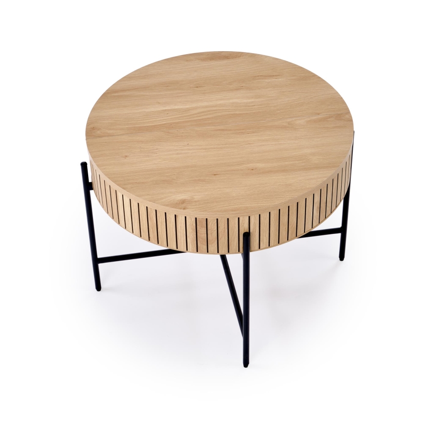 Konferenční stolek DANTE pr. 67 cm hnědá/černá