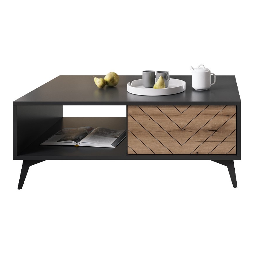 Konferenční stolek DIAMOND 104x68 cm černá/dub evoke