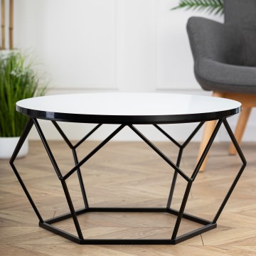 Konferenční stolek DIAMOND 40x70 cm bílá/černá