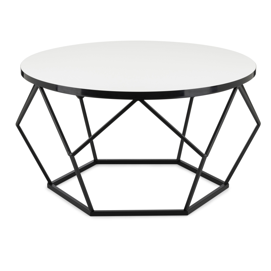 Konferenční stolek DIAMOND 40x70 cm bílá/černá