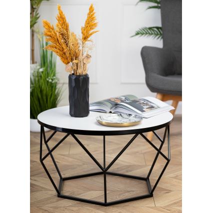 Konferenční stolek DIAMOND 40x70 cm bílá/černá