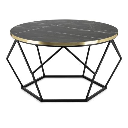 Konferenční stolek DIAMOND 40x70 cm černá/zlatá