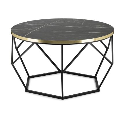 Konferenční stolek DIAMOND 40x70 cm černá/zlatá