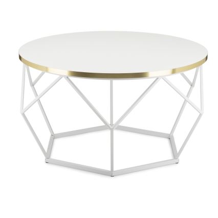 Konferenční stolek DIAMOND 40x70 cm zlatá/bílá