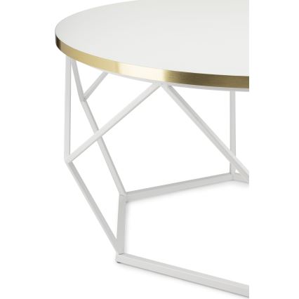 Konferenční stolek DIAMOND 40x70 cm zlatá/bílá