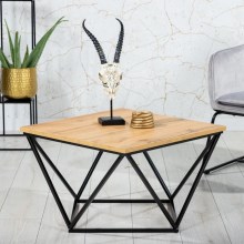 Konferenční stolek DIAMOND 60x60 cm černá/hnědá