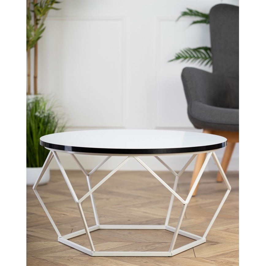 Konferenční stolek DIAMOND 70 cm černá/bílá