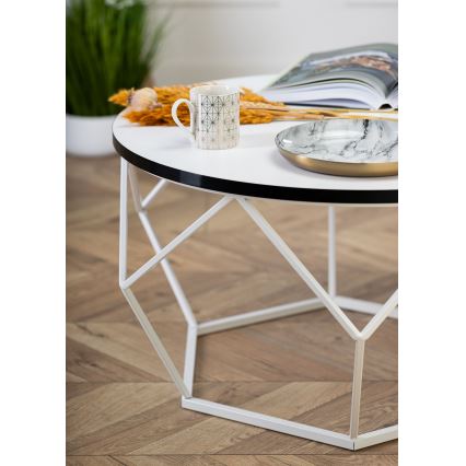 Konferenční stolek DIAMOND 70 cm černá/bílá