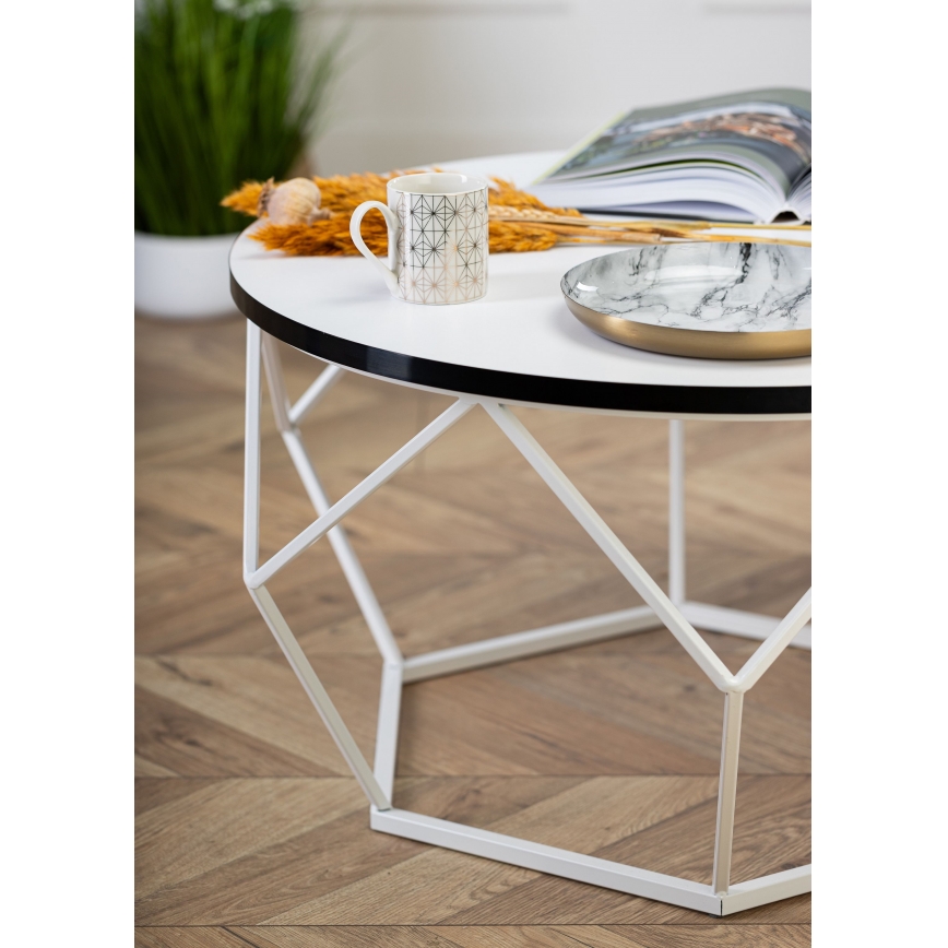 Konferenční stolek DIAMOND 70 cm černá/bílá