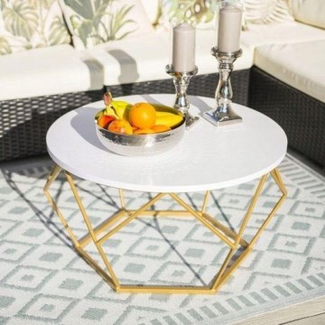 Konferenční stolek DIAMOND 70 cm zlatá/bílá