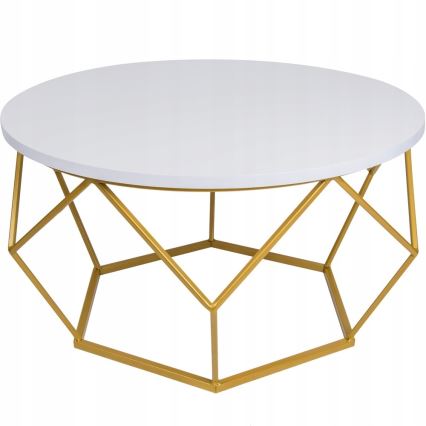 Konferenční stolek DIAMOND 70 cm zlatá/bílá
