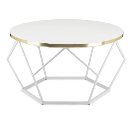 Konferenční stolek DIAMOND 70 cm zlatá/bílá