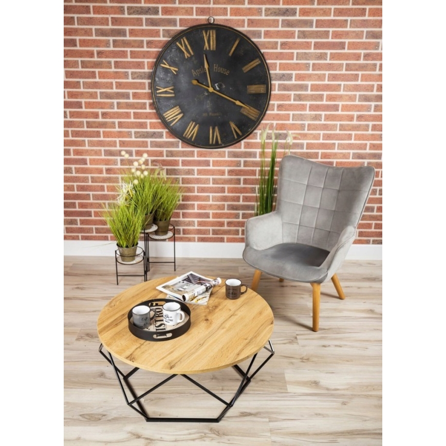 Konferenční stolek DIAMOND 90 cm černá/hnědá