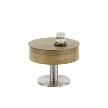 Konferenční stolek ELEMENT se zvedací deskou pr. 60 cm dub/stříbrná