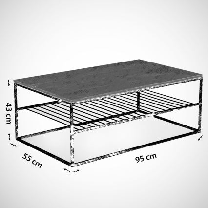 Konferenční stolek ETNA 43x95 cm černá