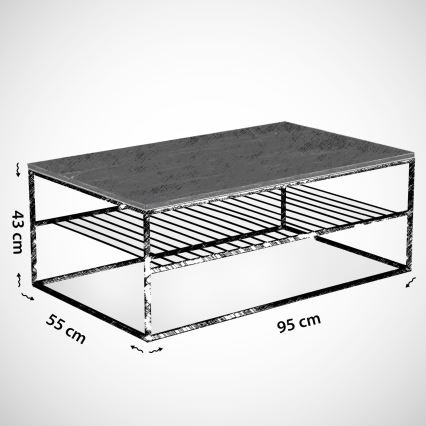 Konferenční stolek ETNA 95x55 cm šedá/černá