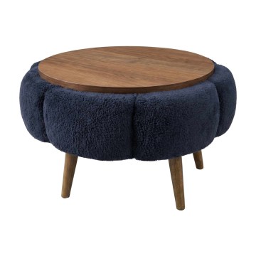 Konferenční stolek FELPO pr. 60 cm modrá/ořech
