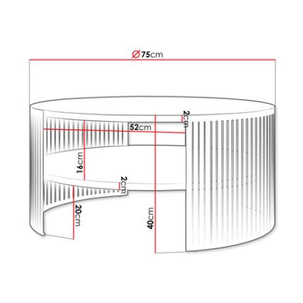 Konferenční stolek FIKOLI 75 cm černá/zlatý dub