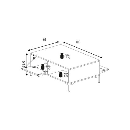 Konferenční stolek FLOP 100x66 cm černá