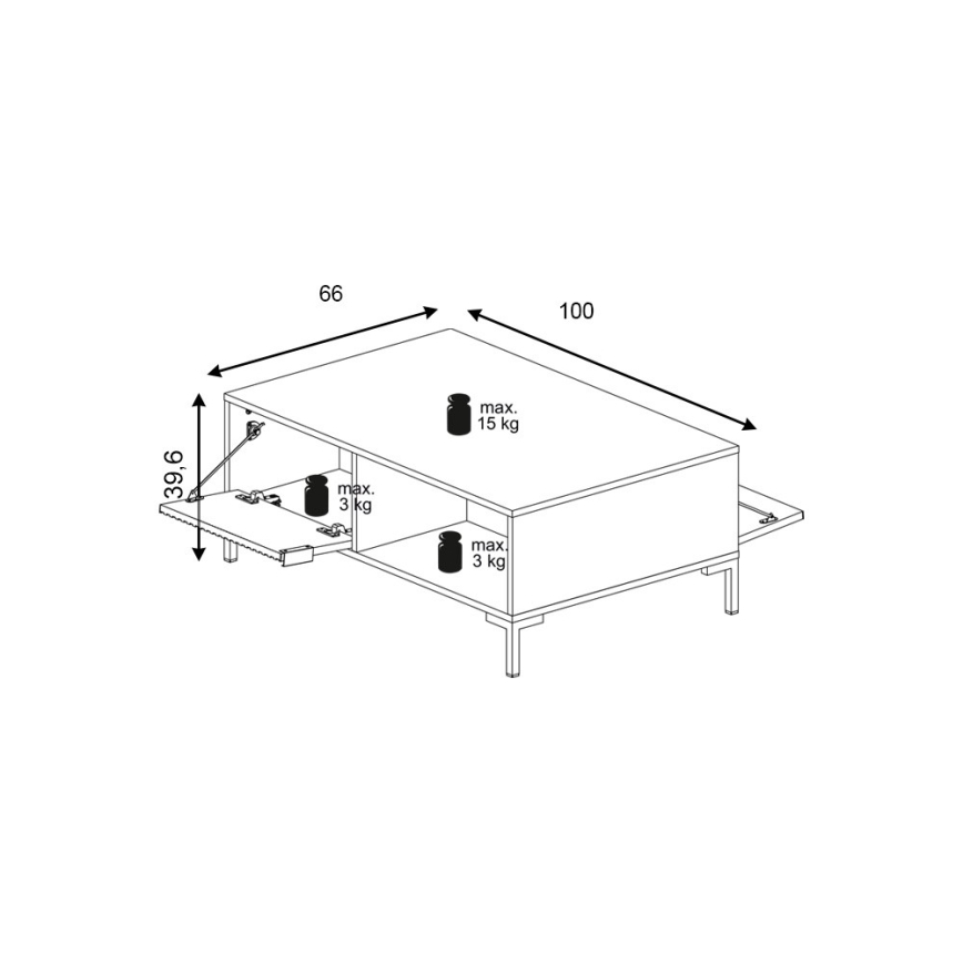 Konferenční stolek FLOP 100x66 cm černá