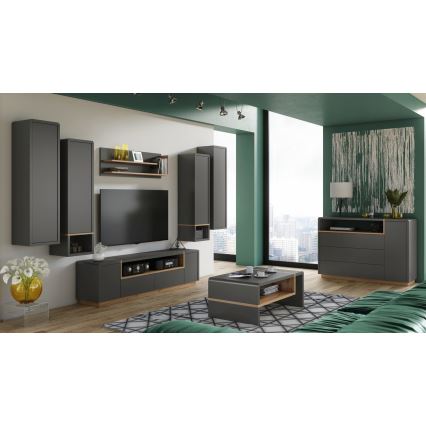 Konferenční stolek FRED 100x60 cm antracit/dub artisan