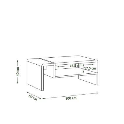 Konferenční stolek FRED 100x60 cm antracit/dub artisan