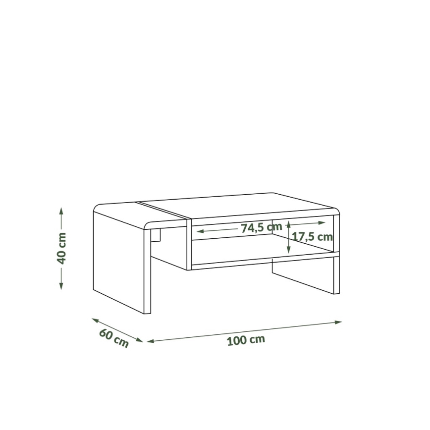 Konferenční stolek FRED 100x60 cm antracit/dub artisan