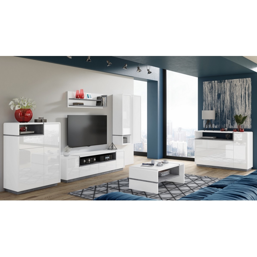 Konferenční stolek FRED 100x60 cm bílá/šedá