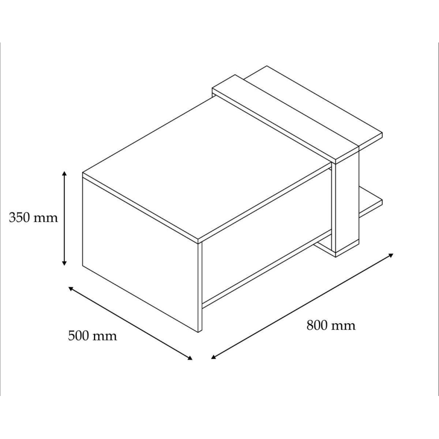 Konferenční stolek GAYE 80x50 cm hnědá/bílá