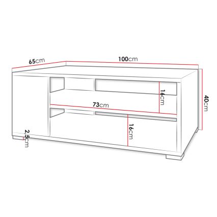 Konferenční stolek GIMREN 40x100 cm bílá