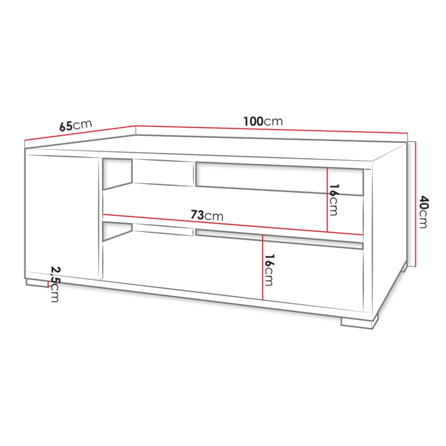 Konferenční stolek GIMREN 40x100 cm bílá