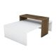 Konferenční stolek GLOW 32x80 cm bílá/hnědá