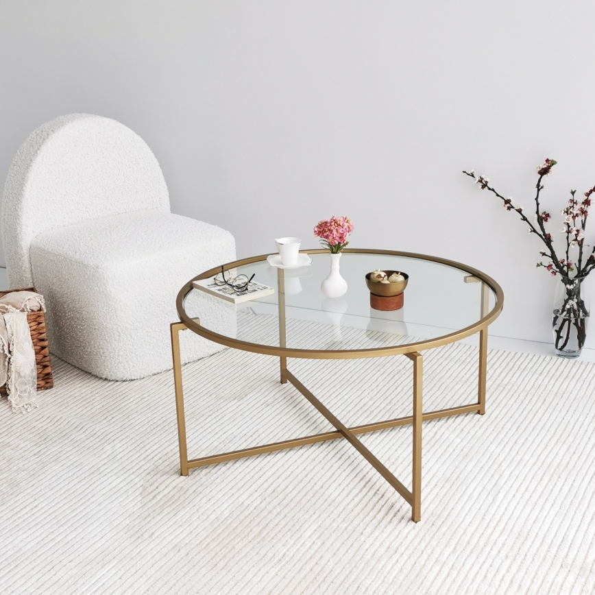 Konferenční stolek GOLD SUN 83 cm zlatá