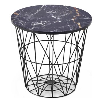 Konferenční stolek HARISSA 42 cm černá/černý mramor