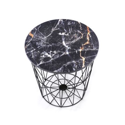 Konferenční stolek HARISSA 42 cm černá/černý mramor