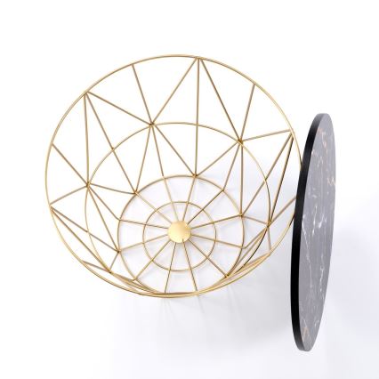 Konferenční stolek HARISSA 42 cm zlatá/černý mramor