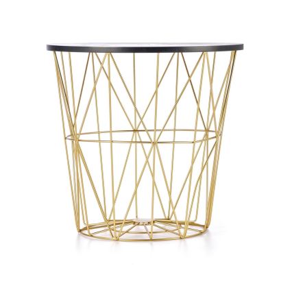 Konferenční stolek HARISSA 42 cm zlatá/černý mramor
