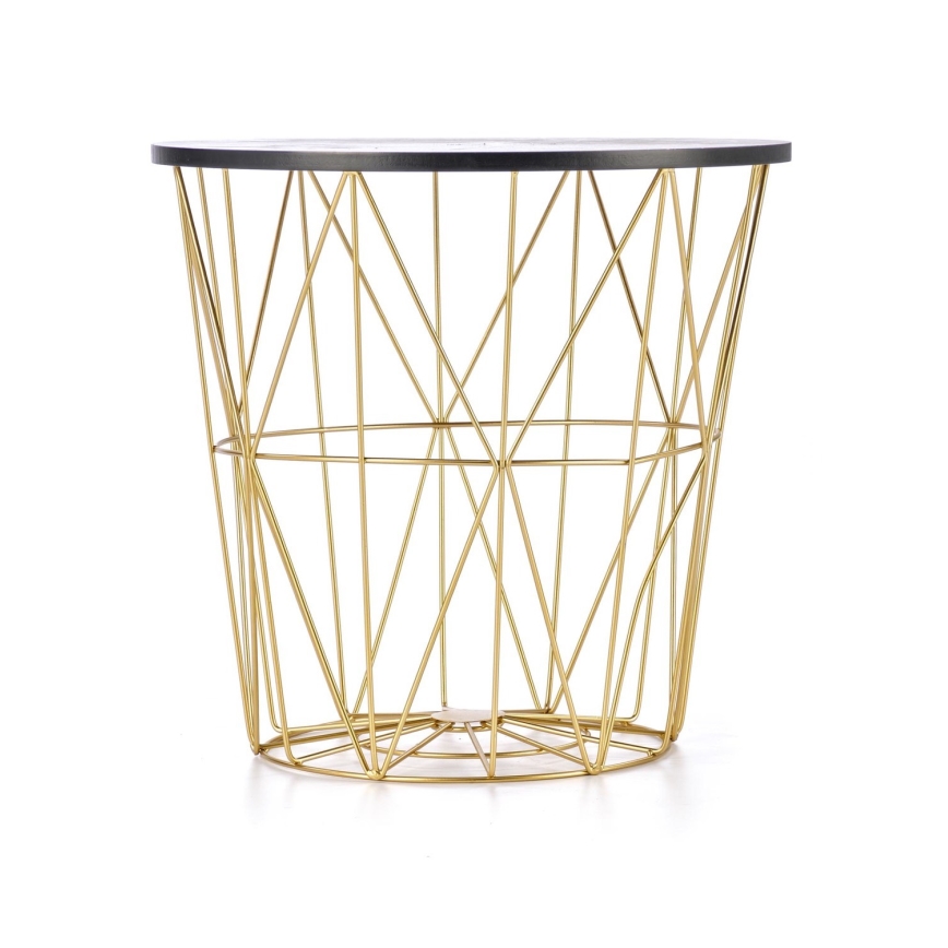 Konferenční stolek HARISSA 42 cm zlatá/černý mramor