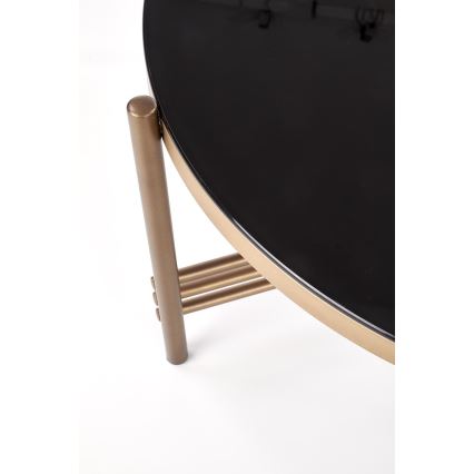 Konferenční stolek ISMENA 80 cm zlatá/černá