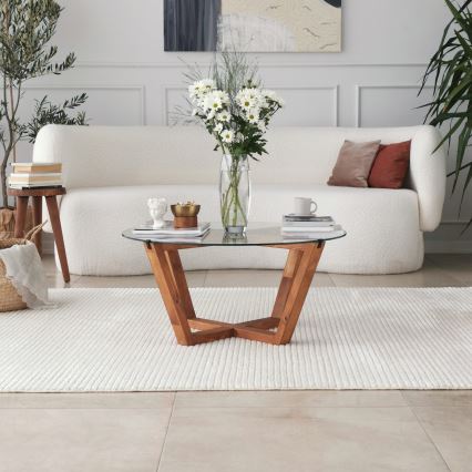 Konferenční stolek LOTUS 75 cm hnědá/čirá