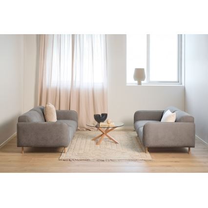 Konferenční stolek LUCA 82 cm čirá/dub